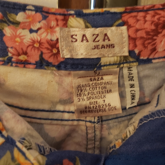 Saza Jeans Floral Print Shorts Size 7 - Picture 4 of 4
